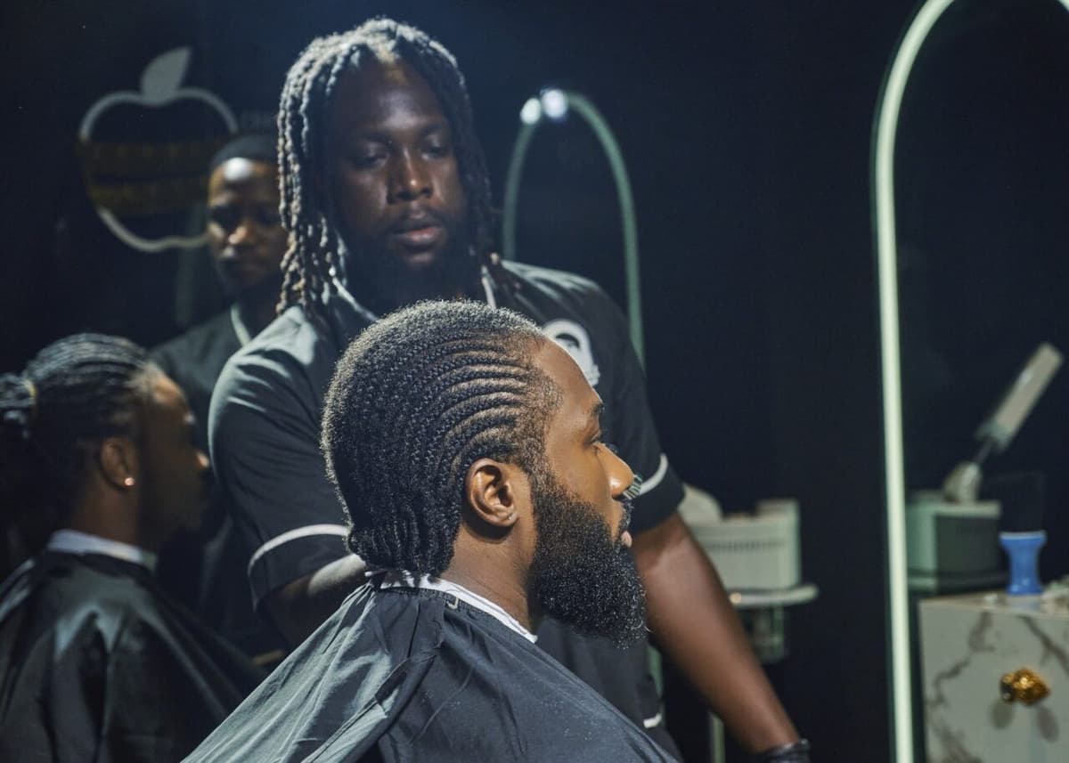 Man relaxing in a massage chair